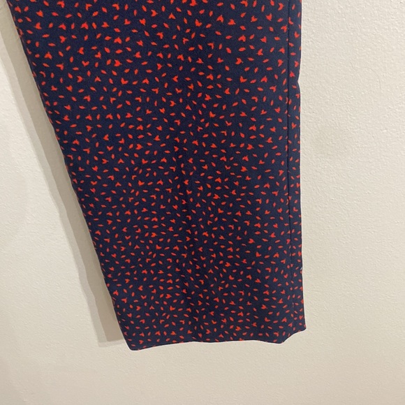 Banana Republic Women Avery Pant Size 4 Navy Red Straight Fit Patterned Mid Rise - Picture 8 of 13